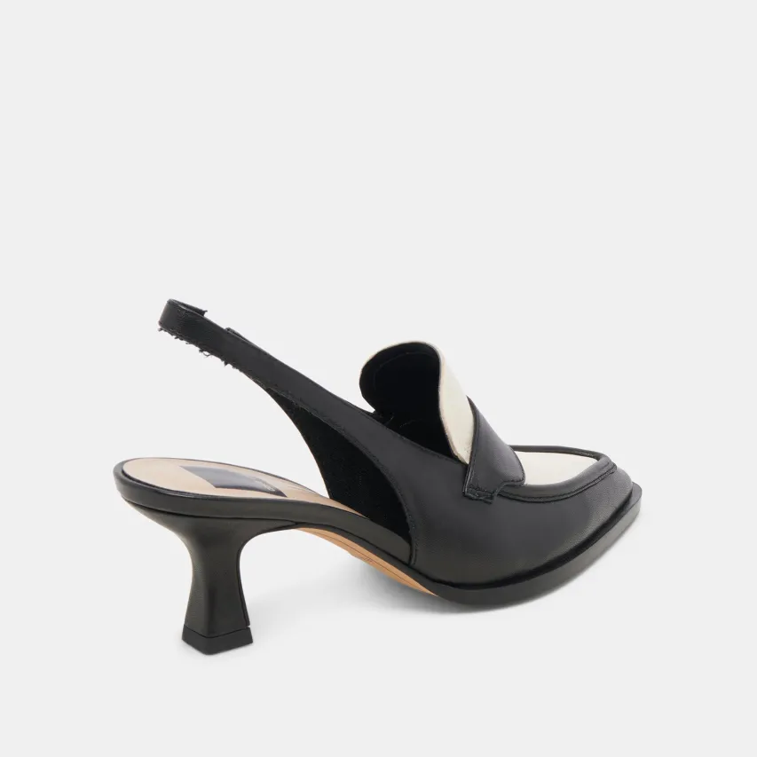 ADELE HEELS BLACK WHITE LEATHER^Dolce Vita Sale