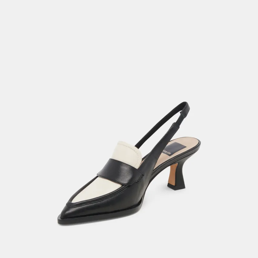 ADELE HEELS BLACK WHITE LEATHER^Dolce Vita Sale