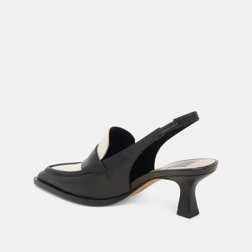 ADELE HEELS BLACK WHITE LEATHER^Dolce Vita Sale