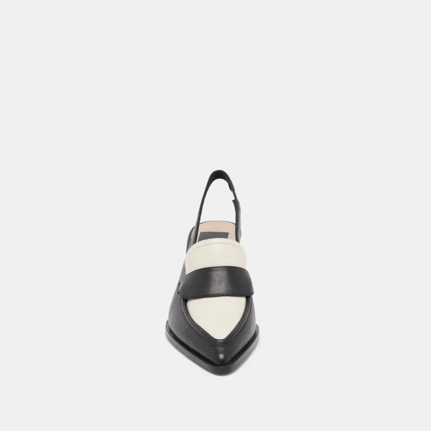 ADELE HEELS BLACK WHITE LEATHER^Dolce Vita Sale
