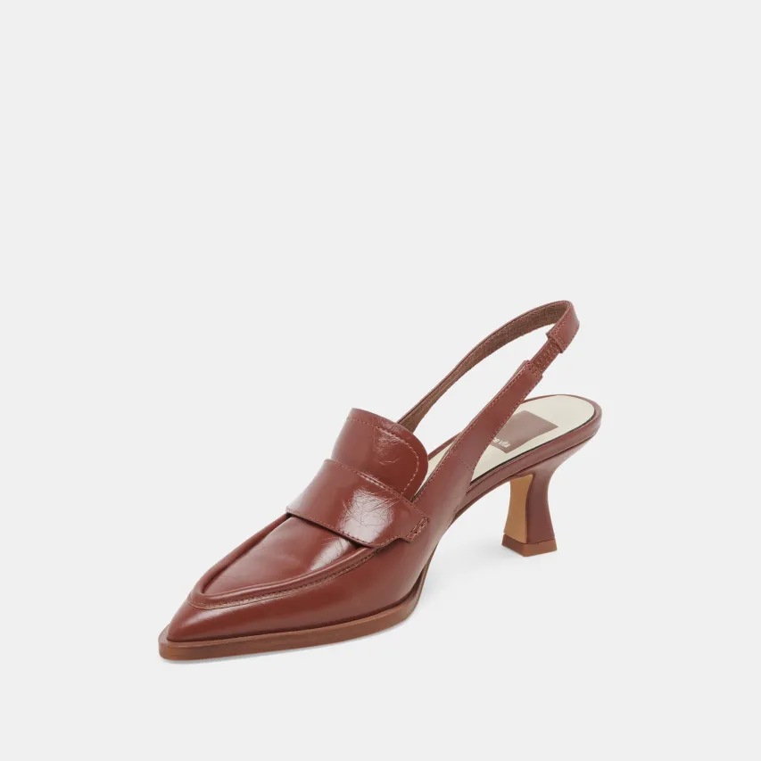 ADELE HEELS BROWN CRINKLE PATENT LEATHER^Dolce Vita Sale
