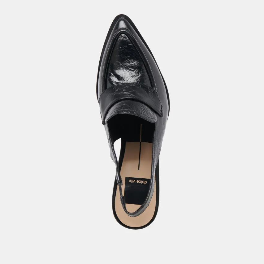 ADELE HEELS MIDNIGHT CRINKLE PATENT LEATHER^Dolce Vita New