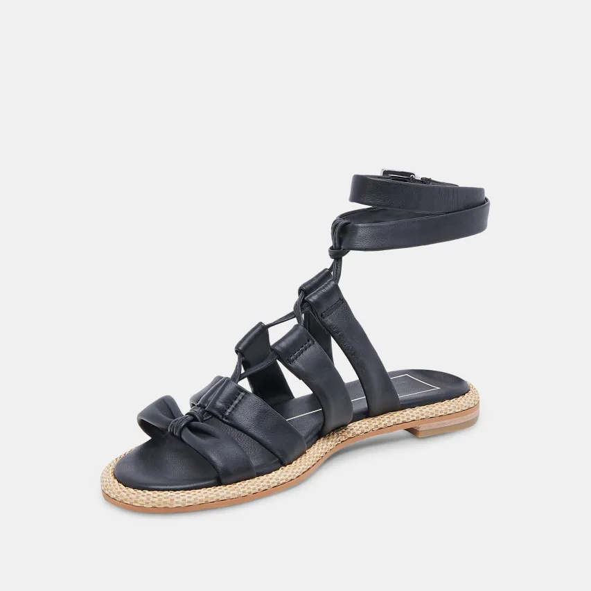 ADISON SANDALS BLACK LEATHER^Dolce Vita Fashion