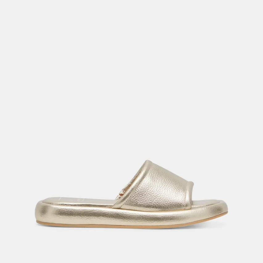 AISHA SANDALS GOLD METALLIC LEATHER^Dolce Vita Fashion
