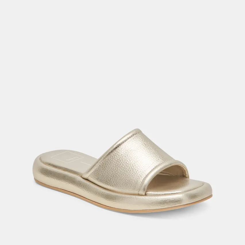 AISHA SANDALS GOLD METALLIC LEATHER^Dolce Vita Fashion