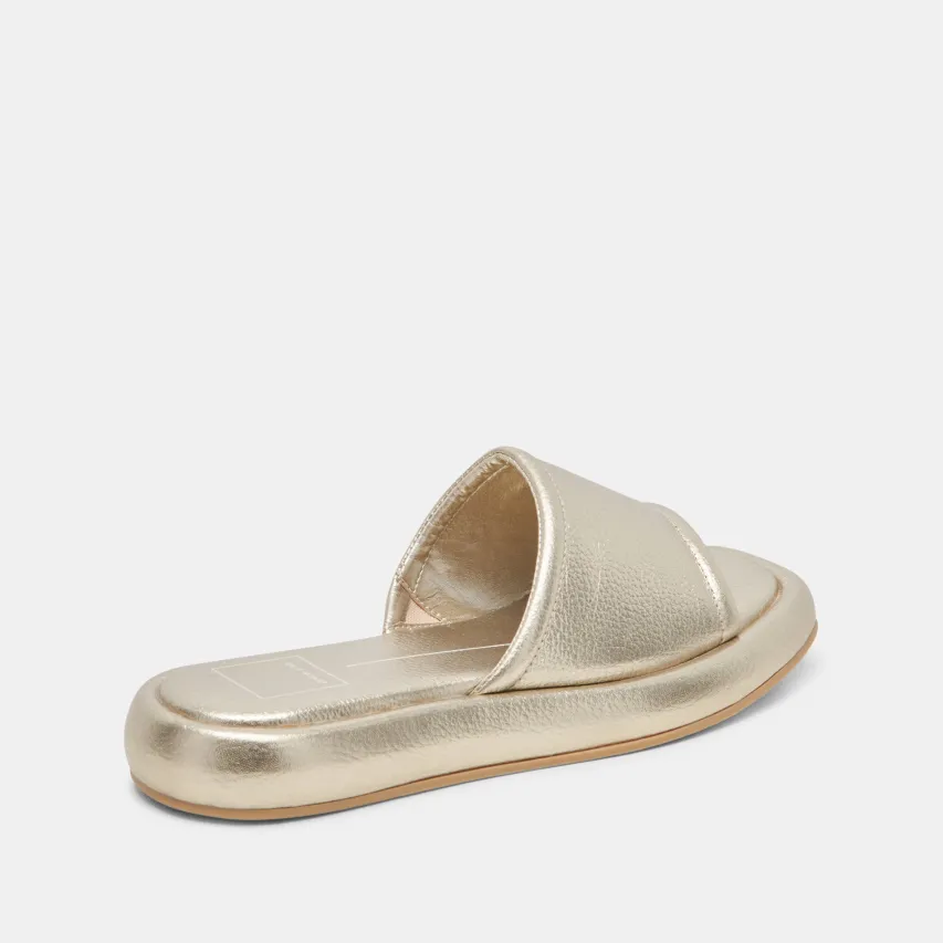 AISHA SANDALS GOLD METALLIC LEATHER^Dolce Vita Fashion