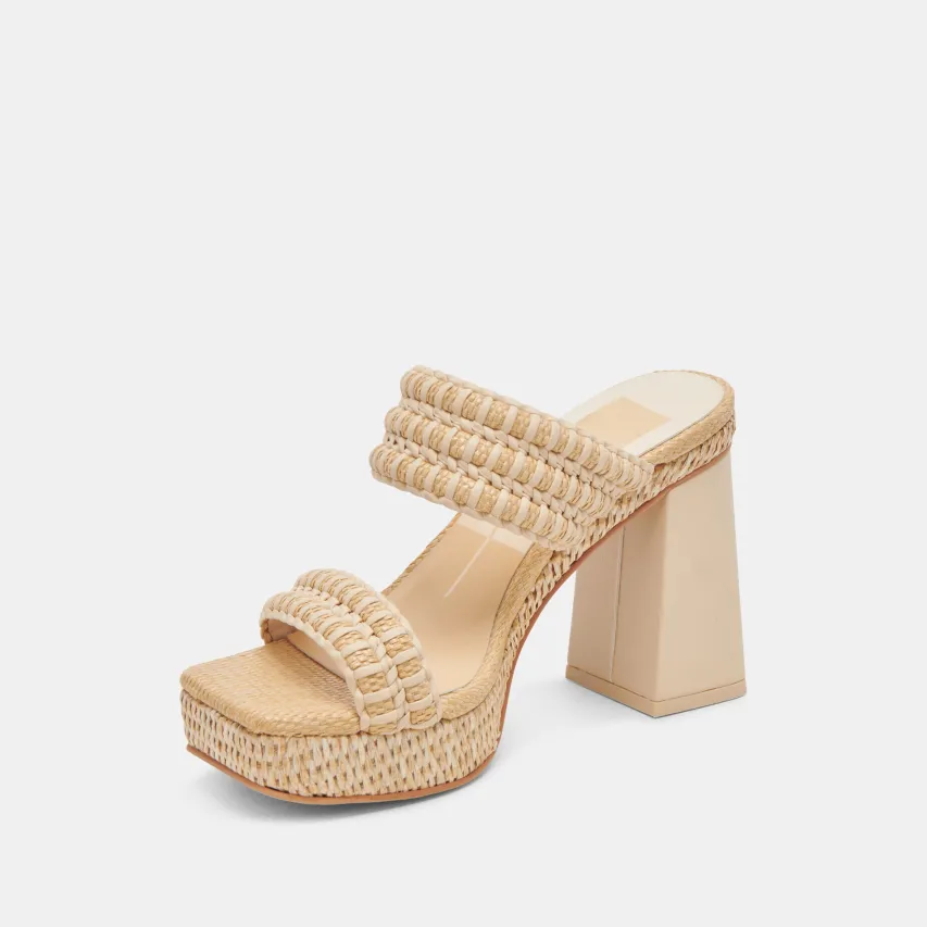 ALFRED HEELS LT NATURAL RAFFIA^Dolce Vita Best