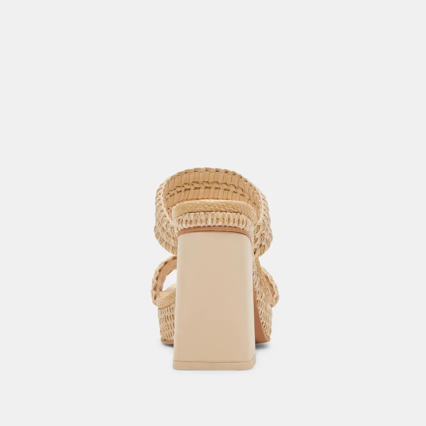 ALFRED HEELS LT NATURAL RAFFIA^Dolce Vita Best