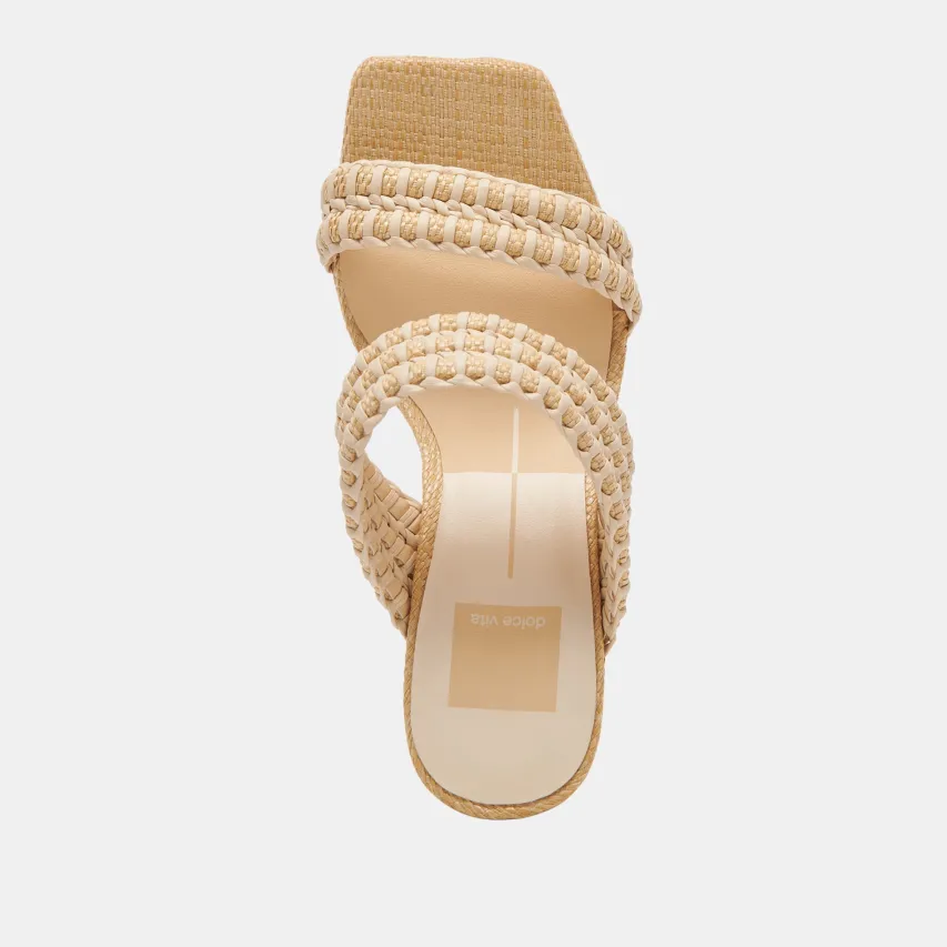ALFRED HEELS LT NATURAL RAFFIA^Dolce Vita Best