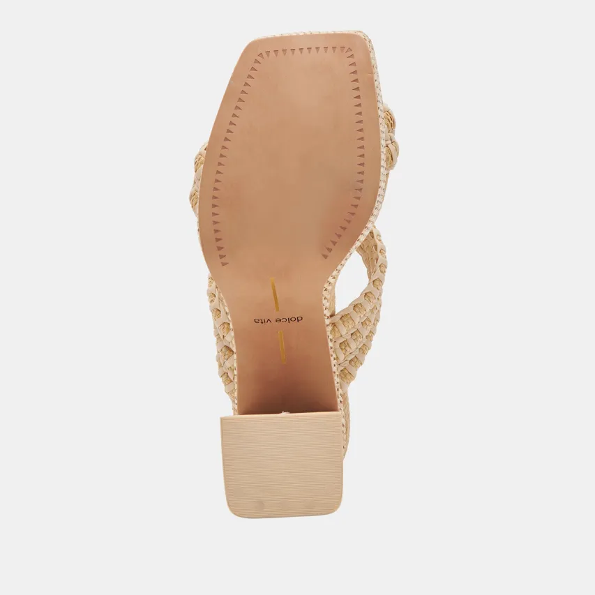 ALFRED HEELS LT NATURAL RAFFIA^Dolce Vita Best