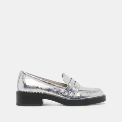 ALIANE LOAFERS SILVER DISTRESSED LEATHER^Dolce Vita Hot
