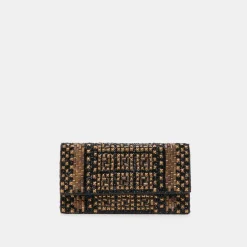 AMALFI CLUTCH BLACK GOLD BEADED^Dolce Vita New