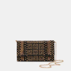 AMALFI CLUTCH BLACK GOLD BEADED^Dolce Vita New