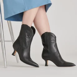 ANGEL BOOTIES BLACK LEATHER^Dolce Vita Best