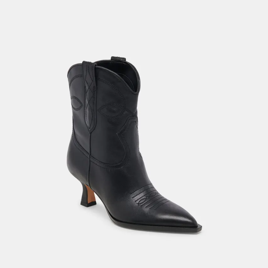ANGEL BOOTIES BLACK LEATHER^Dolce Vita Best