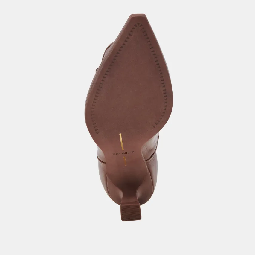 ANGEL BOOTIES CHOCOLATE LEATHER^Dolce Vita Hot
