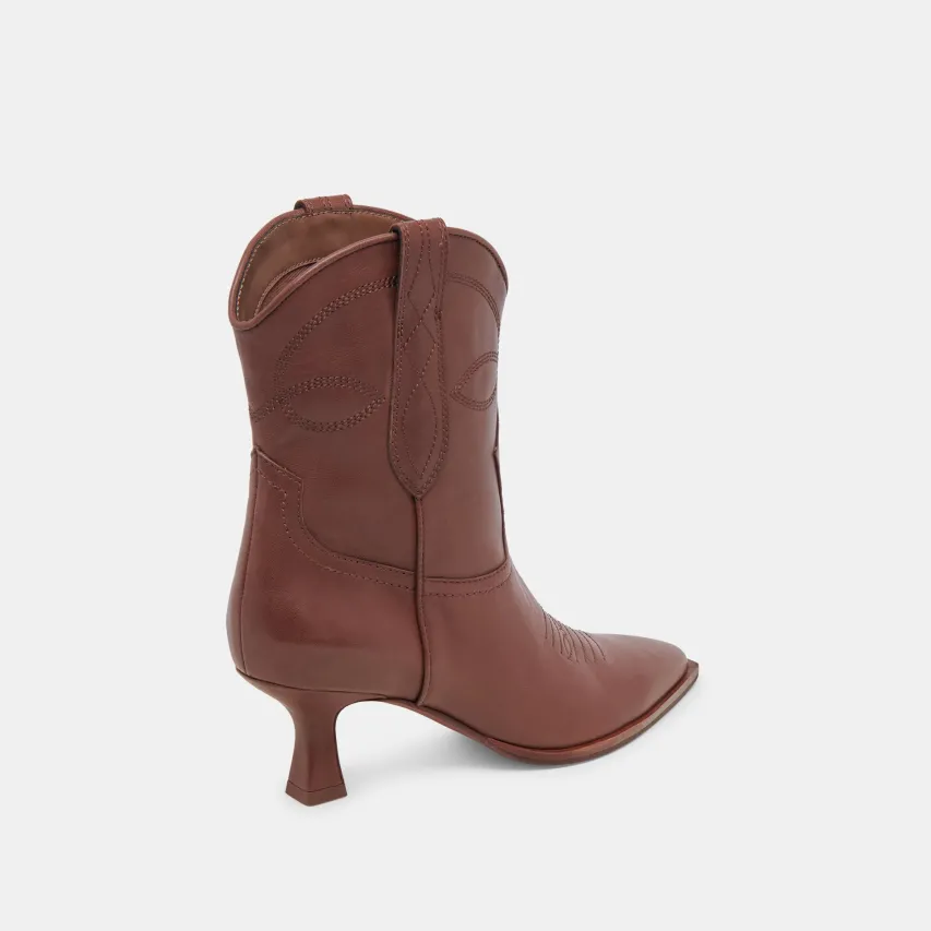 ANGEL BOOTIES CHOCOLATE LEATHER^Dolce Vita Hot