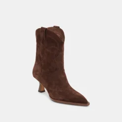 ANGEL BOOTIES DK BROWN SUEDE^Dolce Vita Online