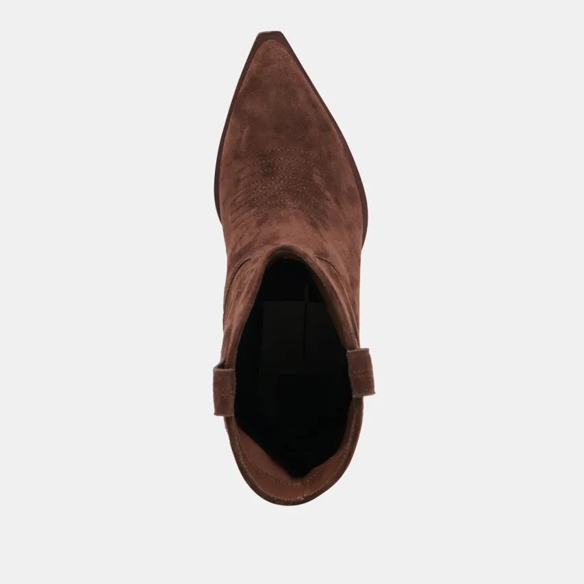 ANGEL BOOTIES DK BROWN SUEDE^Dolce Vita Online