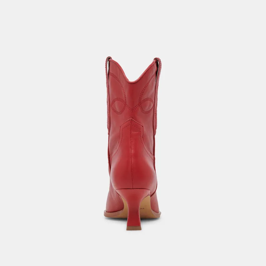 ANGEL BOOTIES RED LEATHER^Dolce Vita Discount
