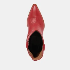 ANGEL BOOTIES RED LEATHER^Dolce Vita Discount