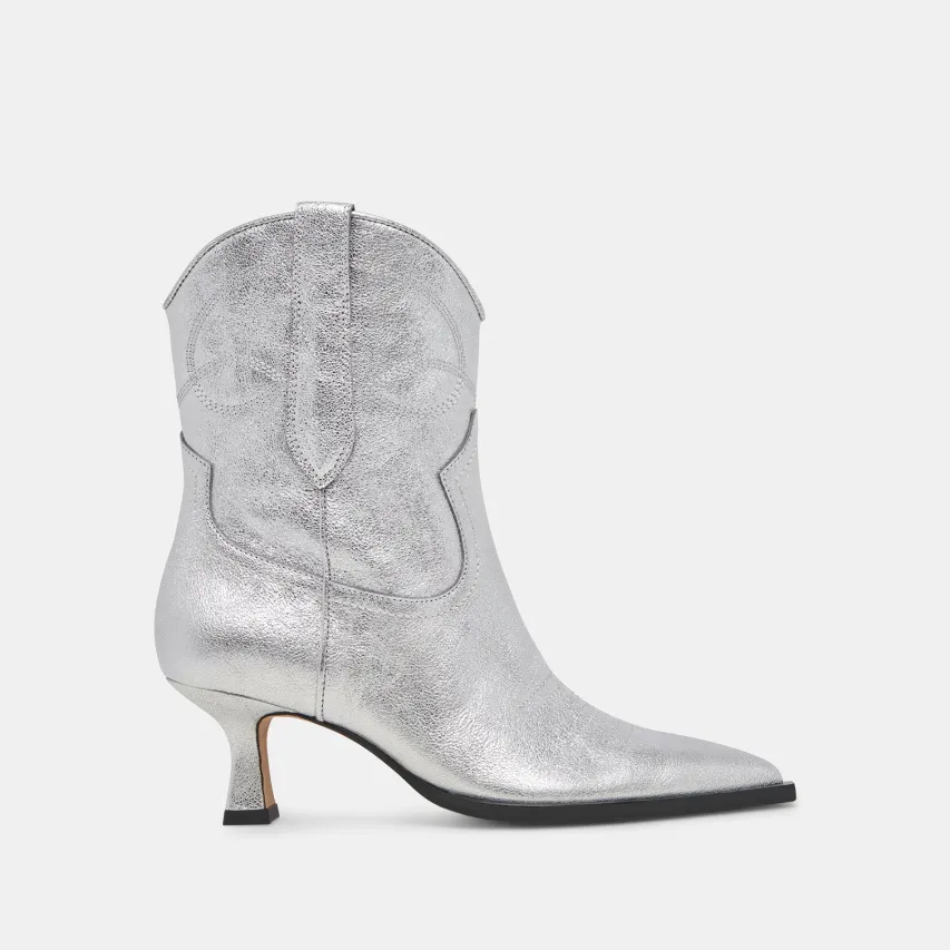 ANGEL BOOTIES SILVER METALLIC LEATHER^Dolce Vita Hot