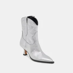 ANGEL BOOTIES SILVER METALLIC LEATHER^Dolce Vita Hot
