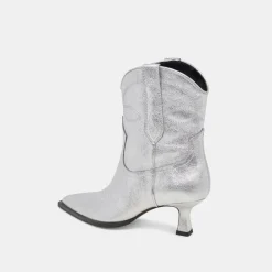 ANGEL BOOTIES SILVER METALLIC LEATHER^Dolce Vita Hot