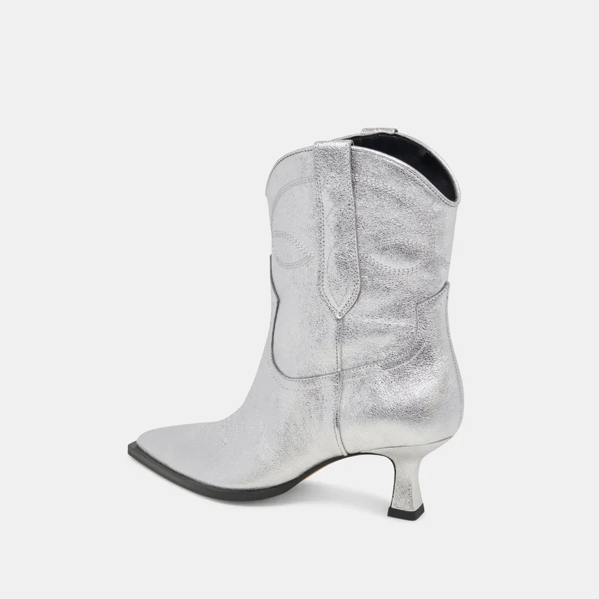 ANGEL BOOTIES SILVER METALLIC LEATHER^Dolce Vita Hot
