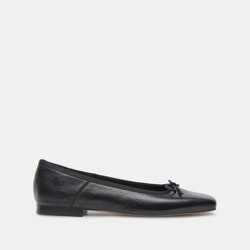 ANISA BALLET FLATS BLACK LEATHER^Dolce Vita New