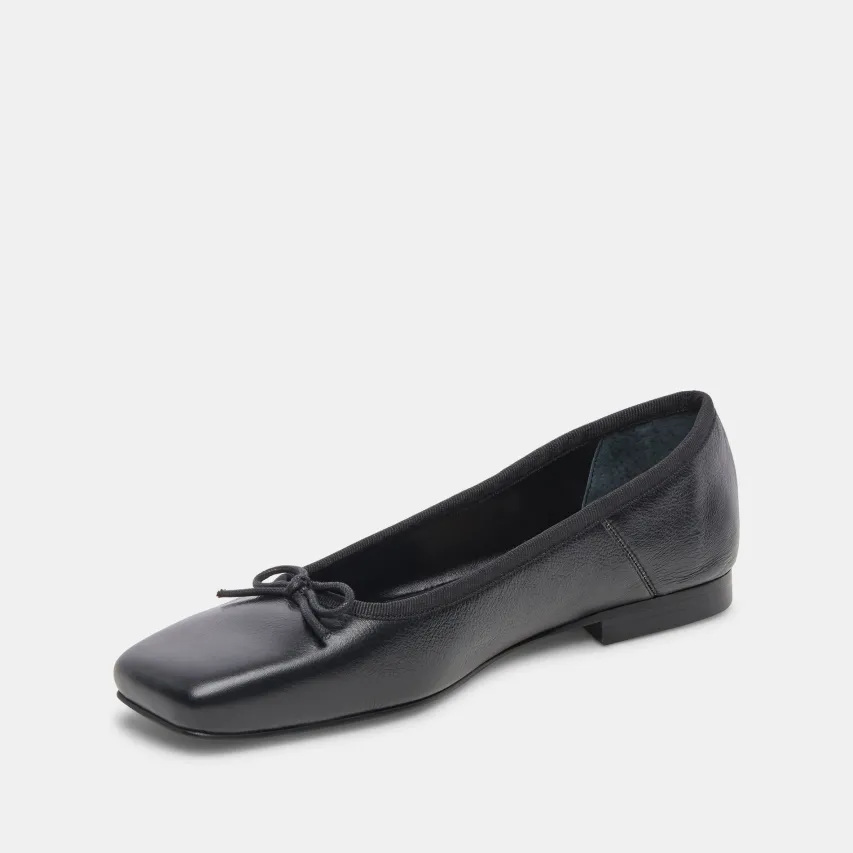 ANISA BALLET FLATS BLACK LEATHER^Dolce Vita New