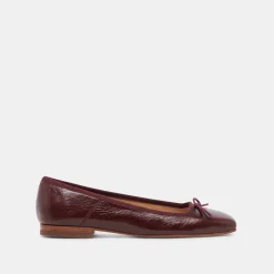 ANISA BALLET FLATS CRANBERRY CRINKLE PATENT^Dolce Vita New