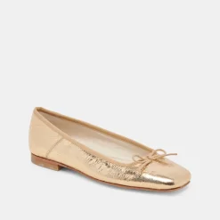 ANISA BALLET FLATS GOLD DISTRESSED LEATHER^Dolce Vita Clearance