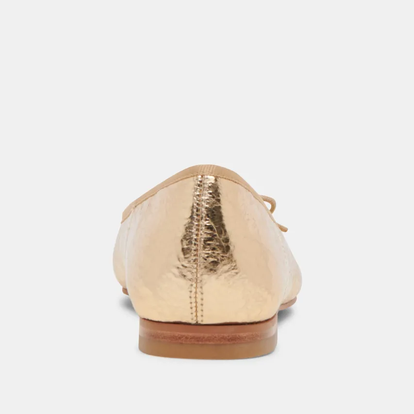 ANISA BALLET FLATS GOLD DISTRESSED LEATHER^Dolce Vita Clearance