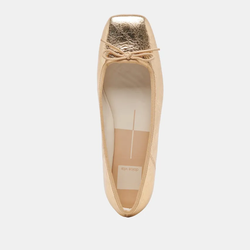 ANISA BALLET FLATS GOLD DISTRESSED LEATHER^Dolce Vita Clearance
