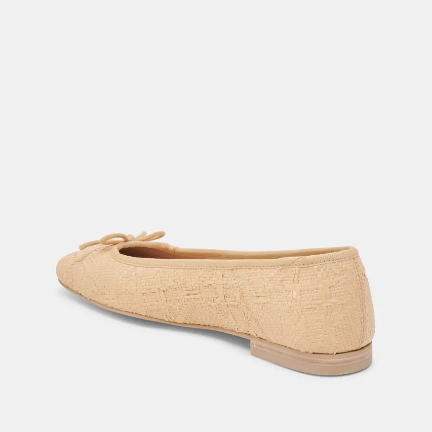 ANISA BALLET FLATS LT NATURAL WOVEN RAFFIA^Dolce Vita New