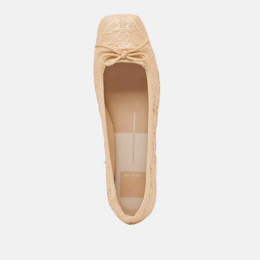 ANISA BALLET FLATS LT NATURAL WOVEN RAFFIA^Dolce Vita New