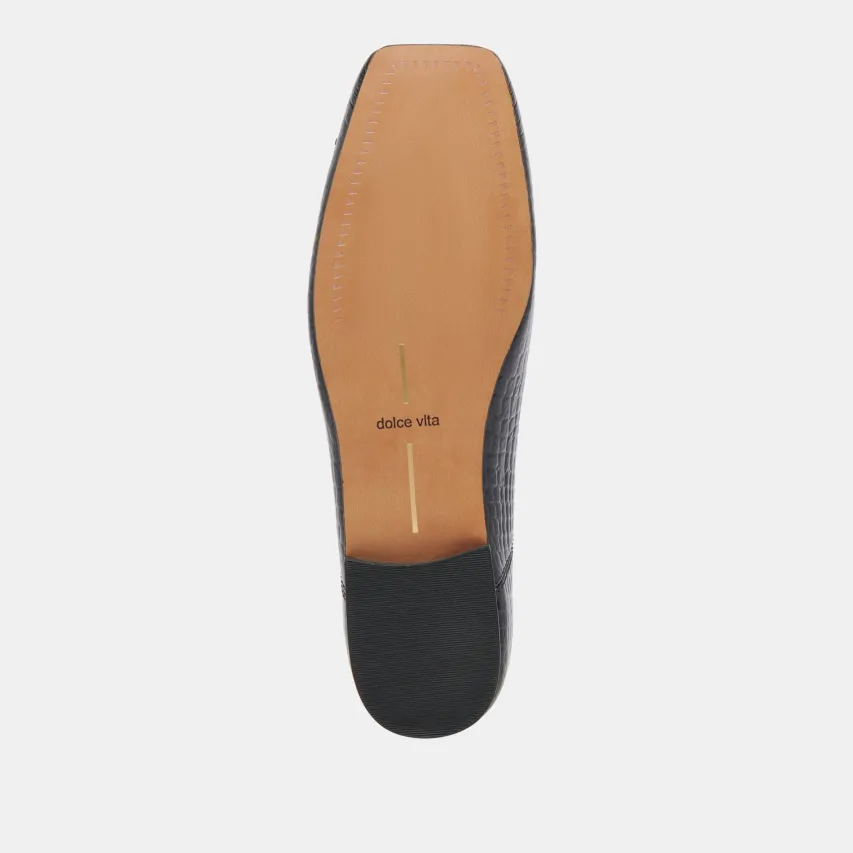 ANISA BALLET FLATS NOIR EMBOSSED LEATHER^Dolce Vita Fashion