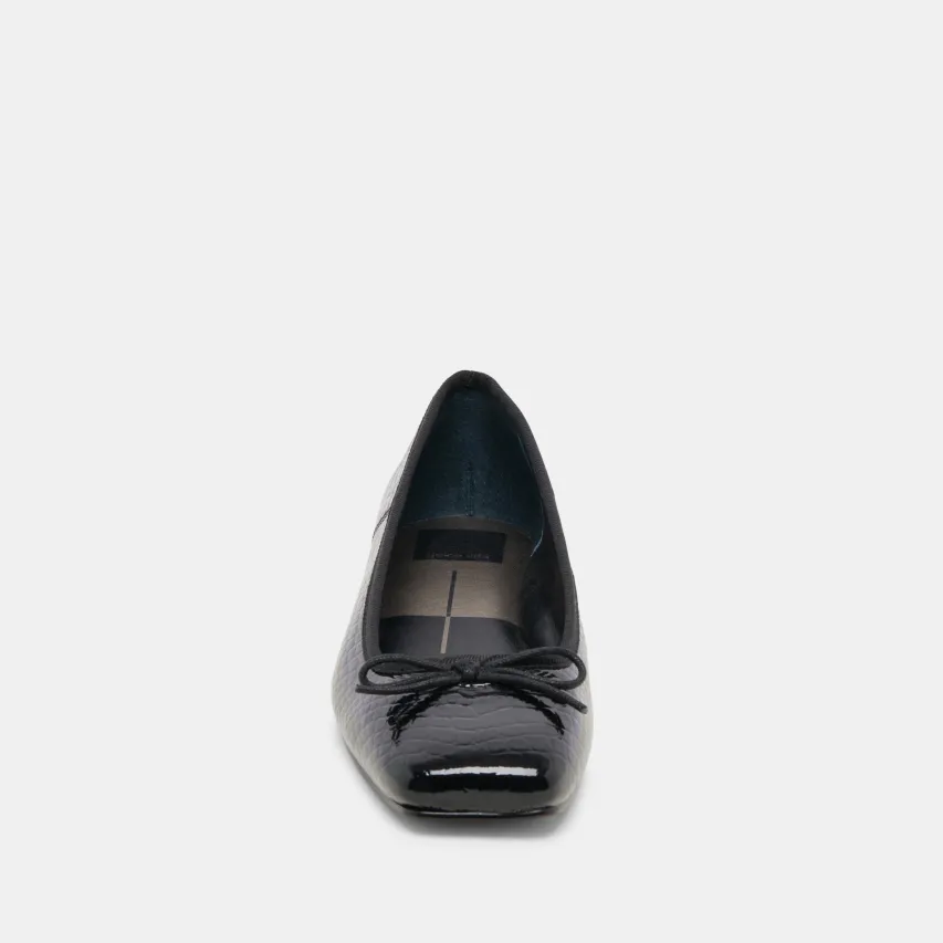 ANISA BALLET FLATS NOIR EMBOSSED LEATHER^Dolce Vita Fashion