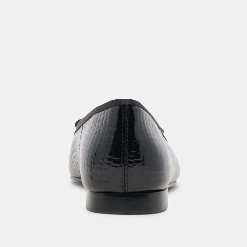 ANISA BALLET FLATS NOIR EMBOSSED LEATHER^Dolce Vita Fashion