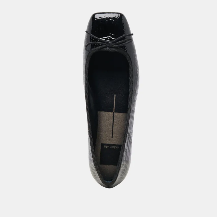 ANISA BALLET FLATS NOIR EMBOSSED LEATHER^Dolce Vita Fashion