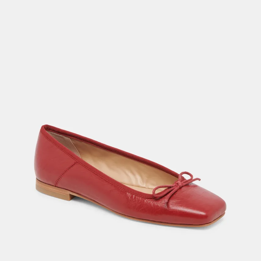 ANISA BALLET FLATS RED CRINKLE PATENT^Dolce Vita Sale