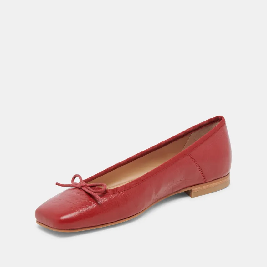 ANISA BALLET FLATS RED CRINKLE PATENT^Dolce Vita Sale