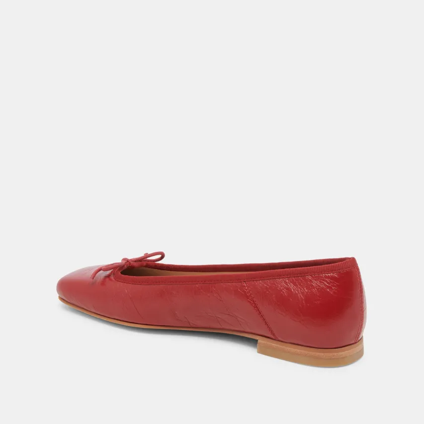 ANISA BALLET FLATS RED CRINKLE PATENT^Dolce Vita Sale