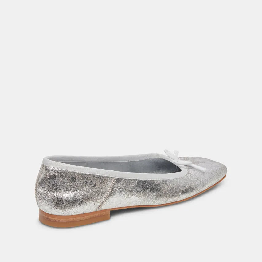ANISA BALLET FLATS SILVER DISTRESSED LEATHER^Dolce Vita Sale