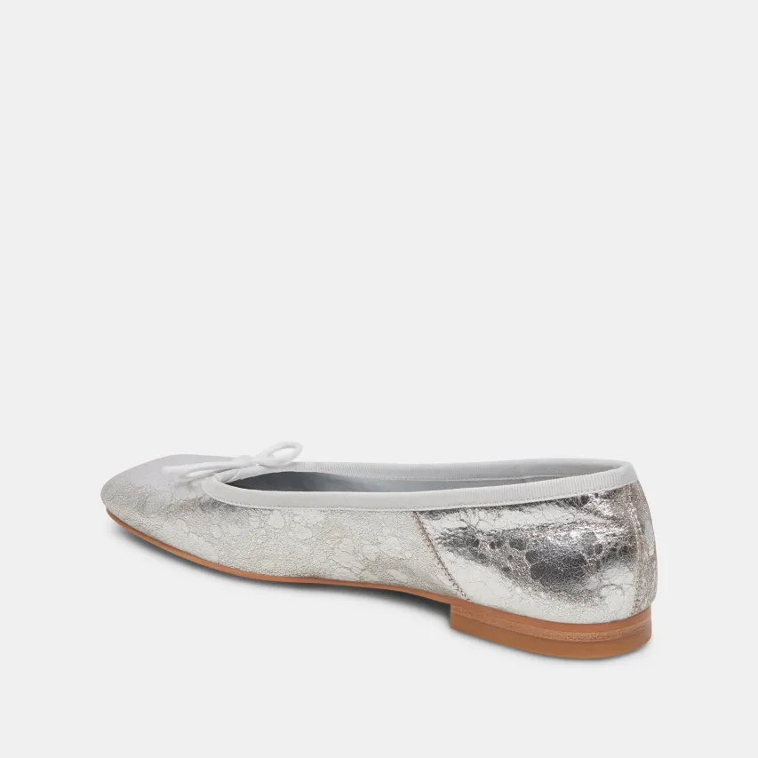 ANISA BALLET FLATS SILVER DISTRESSED LEATHER^Dolce Vita Sale