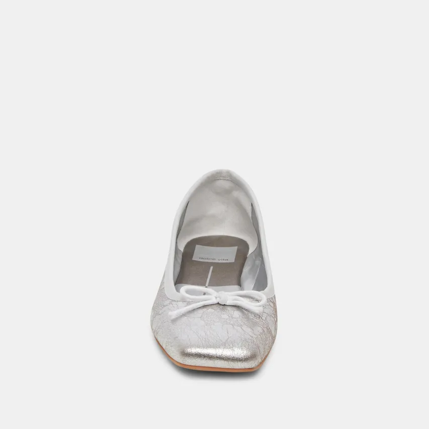 ANISA BALLET FLATS SILVER DISTRESSED LEATHER^Dolce Vita Sale