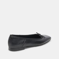ANISA WIDE BALLET FLATS BLACK LEATHER^Dolce Vita Fashion
