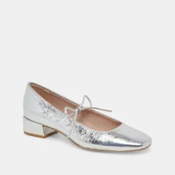 ARDIEN HEELS SILVER CRINKLE PATENT^Dolce Vita New