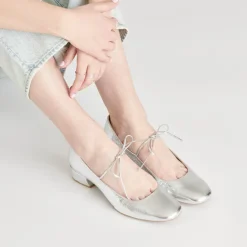ARDIEN HEELS SILVER CRINKLE PATENT^Dolce Vita New
